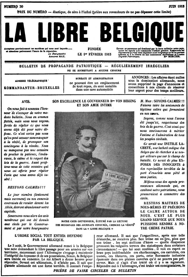 La Libre Belgique Journal 1915